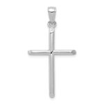 10k White Gold Tubular Cross Pendant