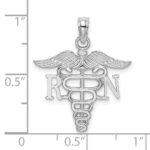 10K White Gold RN Caduceus Pendant - Image 2