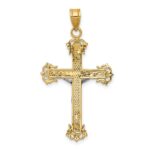 10K Two-tone Diamond-cut Crucifix Pendant - Image 4