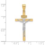 10K Two-tone INRI Crucifix Pendant - Image 3