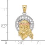10K Tri-color Diamond-cut Christ Charm - Image 2