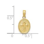 10k Polished Small Fleur De Lis in Oval Pendant - Image 3
