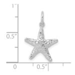 10k White Gold Polished 3-Dimensional Starfish Pendant - Image 2
