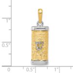 10k Two-tone Mezuzah Pendant - Image 3