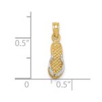 10k & Rhodium Single Flip-Flop Pendant - Image 3