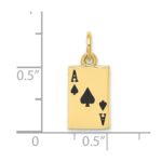 10k Enameled Ace of Spades Card Charm - Image 3