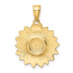 10k Enameled Yellow Sunflower Pendant - Image 4