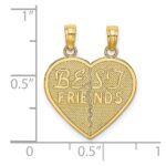 10K BEST FRIENDS Break-A-Part Heart Pendant - Image 3