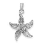 10k White Gold Starfish Pendant - Image 4