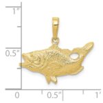 10k Open Mouthed Bass Fish Pendant - Image 3