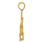 10K Satin Diamond-cut Eagle Pendant - Image 2