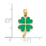 10K 4-Leaf Clover Enameled Pendant - Image 3