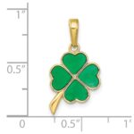 10K 4-Leaf Clover Enameled Pendant - Image 3