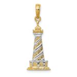 10K and Rhodium Cape Hatteras Lighthouse Pendant