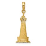10K and Rhodium Cape Hatteras Lighthouse Pendant - Image 4