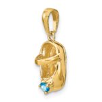 10K 3-D December/Synthetic Stone Engraveable Baby Shoe Charm - Image 5