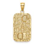 10K DAD Gold Nugget Dog Tag Pendant - Image 3