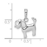 10k White Gold Polished Dog Charm - Image 2