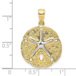10k Two Tone Sand Dollar w/ Starfish Pendant - Image 2