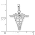 10k White Gold Caduceus Pendant - Image 3