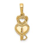 10K Polished Heart Key and Heart Lock Charm - Image 5