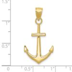 10K Gold Polished Anchor Pendant - Image 4