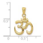 10k Gold Polished Om Symbol Pendant - Image 3