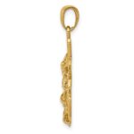 10K Polished & Textured 2-D Mariners Crucifix Rope/Wheel Pendant - Image 2