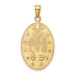 10K Gold Satin and Polished Finish Miraculous Medal Pendant - Image 4