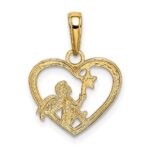 10K w/Rhodium Angel in Heart w/ Star Pendant - Image 4