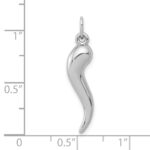 10k White Gold Italian Horn Charm - Image 2