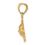 10k Satin Diamond-cut Sun Pendant - Image 2