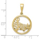 10k Gold Polished Musical Notes Pendant - Image 3