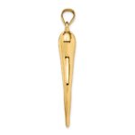 10k Hollow Italian Horn Pendant - Image 2