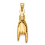 10K 3D Hollow Rock On Sign Charm - Image 4