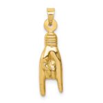 10K 3D Hollow Rock On Sign Charm