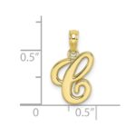 10K Polished C Script Initial Charm - Image 3