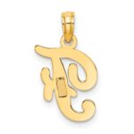 10K Polished F Script Initial Charm - Image 4
