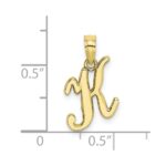 10K Polished K Script Initial Charm - Image 3
