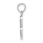 10K White Gold Polished B Script Initial Charm - Image 2