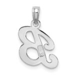 10K White Gold Polished B Script Initial Charm - Image 4