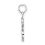 10K White Gold Polished E Script Initial Charm - Image 2