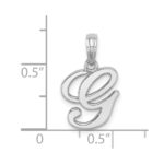10K White Gold Polished G Script Initial Charm - Image 3