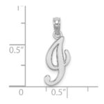 10K White Gold Polished I Script Initial Charm - Image 3