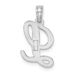 10K White Gold Polished L Script Initial Charm - Image 4