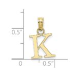 10K Polished K Block Initial Charm - Image 3