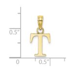 10K Polished T Block Initial Charm - Image 3