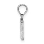 10K White Gold Polished H Block Initial Charm - Image 2
