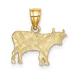 10K Flat and Engraved Cow Charm - Image 4