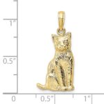 10K Textured Sitting Cat Charm - Image 3